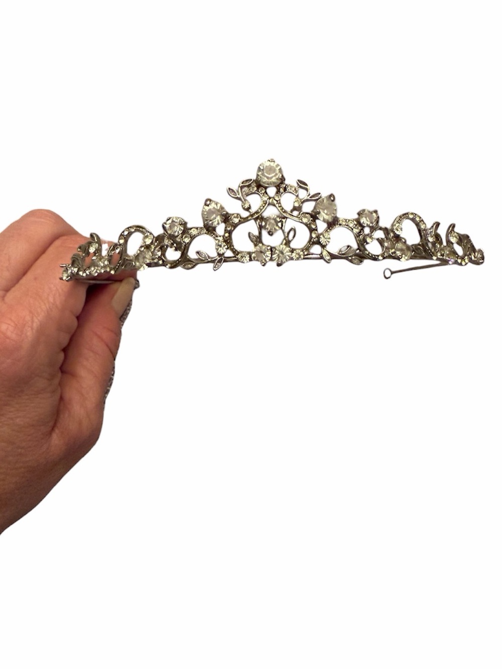 Silver Tone Rhinestone Tiara Crown | Bridal Prom Wedding Pageant Princess Headpi